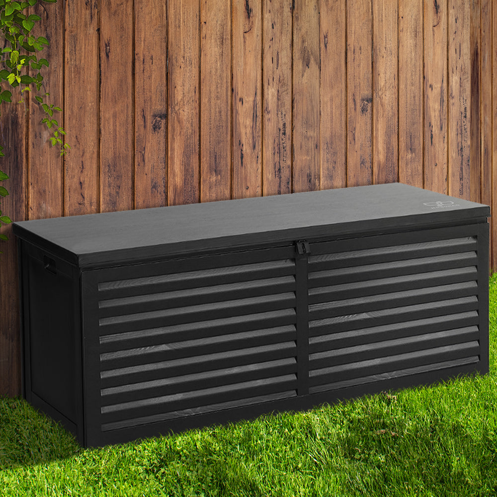 Gardeon Outdoor Storage Box 390L Container Lockable Toy Tools Shed Deck Garden - Oceania Mart