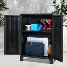 Load image into Gallery viewer, Gardeon Outdoor Storage Cabinet Cupboard Lockable Garden Sheds Adjustable Black
