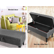 Load image into Gallery viewer, Artiss Fabric Storage Ottoman - Grey
