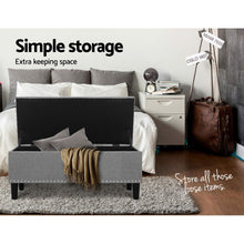 Load image into Gallery viewer, Artiss Storage Ottoman Blanket Box Linen Fabric Chest Foot Stool Toy Bench Grey
