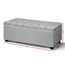 Load image into Gallery viewer, Artiss Blanket Box Storage Ottoman Fabric Foot Stool Grey
