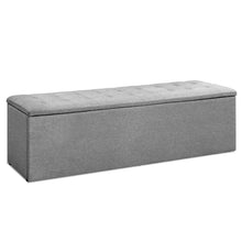 Load image into Gallery viewer, Storage Ottoman Blanket Box Grey LARGE Fabric Rest Chest Toy Foot Stool
