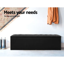 Load image into Gallery viewer, Storage Ottoman Blanket Box Black LARGE Leather Rest Chest Toy Foot Stool
