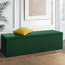 Load image into Gallery viewer, Storage Ottoman Blanket Box Velvet Foot Stool Rest Chest Couch Green
