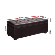 Load image into Gallery viewer, PU Leather Storage Ottoman - Brown
