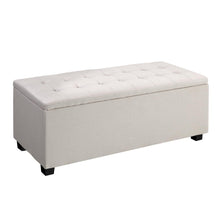 Load image into Gallery viewer, Large Fabric Storage Ottoman - Beige
