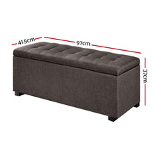 Load image into Gallery viewer, Large Fabric Storage Ottoman - Brown
