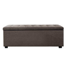 Load image into Gallery viewer, Large Fabric Storage Ottoman - Brown
