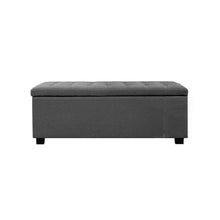 Load image into Gallery viewer, Large Fabric Storage Ottoman - Grey
