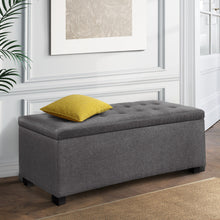 Load image into Gallery viewer, Large Fabric Storage Ottoman - Grey
