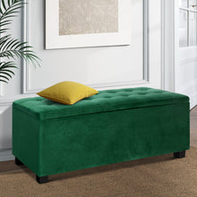 Load image into Gallery viewer, Artiss Storage Ottoman Blanket Box Velvet Foot Stool Rest Chest Couch Toy Green
