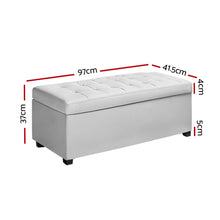 Load image into Gallery viewer, Large PU Leather Storage Ottoman - White
