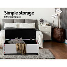 Load image into Gallery viewer, Large PU Leather Storage Ottoman - White
