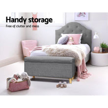 Load image into Gallery viewer, Keezi Storage Ottoman Kids Foot Stool Blanket Box Toy Sofa Chair Bed Fabric GY
