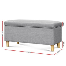 Load image into Gallery viewer, Keezi Storage Ottoman Blanket Box Toy Chest Kids Foot Stool Couch Light Grey
