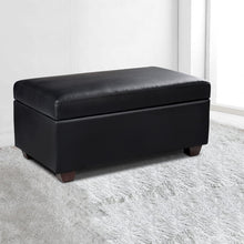 Load image into Gallery viewer, Artiss Faux PU Leather Storage Ottoman - Black
