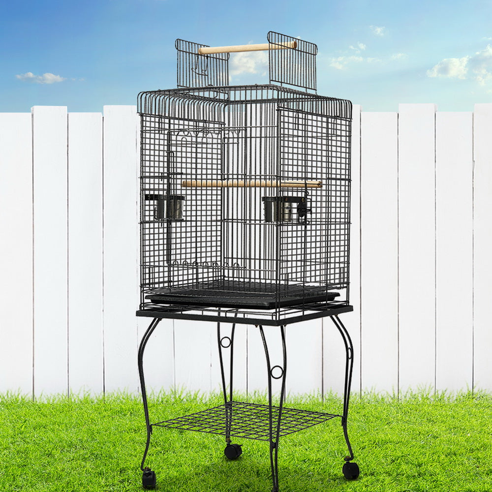 i.Pet Large Bird Cage with Perch - Black - Oceania Mart