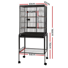 Load image into Gallery viewer, i.Pet Bird Cage Pet Cages Aviary 144CM Large Travel Stand Budgie Parrot Toys
