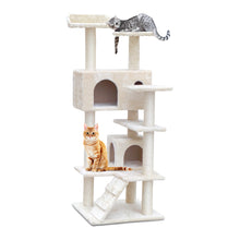 Load image into Gallery viewer, i.Pet Cat Tree 134cm Trees Scratching Post Scratcher Tower Condo House Furniture Wood Beige
