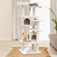 Load image into Gallery viewer, i.Pet Cat Tree 134cm Trees Scratching Post Scratcher Tower Condo House Furniture Wood Beige
