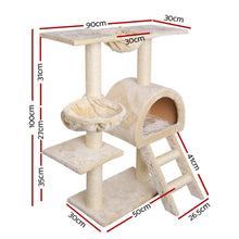 Load image into Gallery viewer, i.Pet Cat Tree 100cm Trees Scratching Post Scratcher Tower Condo House Furniture Wood Beige
