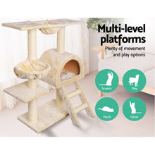 Load image into Gallery viewer, i.Pet Cat Tree 100cm Trees Scratching Post Scratcher Tower Condo House Furniture Wood Beige
