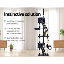 Load image into Gallery viewer, i.Pet Cat Tree 260cm Trees Scratching Post Scratcher Tower Condo House Furniture Wood Blue
