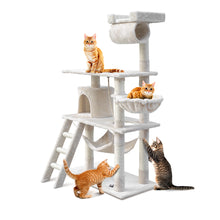 Load image into Gallery viewer, i.Pet Cat Tree 141cm Trees Scratching Post Scratcher Tower Condo House Furniture Wood Beige
