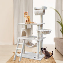 Load image into Gallery viewer, i.Pet Cat Tree 141cm Trees Scratching Post Scratcher Tower Condo House Furniture Wood Beige
