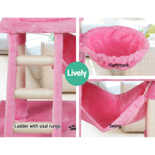 Load image into Gallery viewer, i.Pet Cat Tree 141cm Trees Scratching Post Scratcher Tower Condo House Furniture Wood Pink
