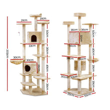 Load image into Gallery viewer, i.Pet Cat Tree 203cm Trees Scratching Post Scratcher Tower Condo House Furniture Wood Beige
