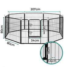 Load image into Gallery viewer, i.Pet Pet Playpen Dog Playpen 8 Panel Exercise Cage Enclosure Fence 80x80cm
