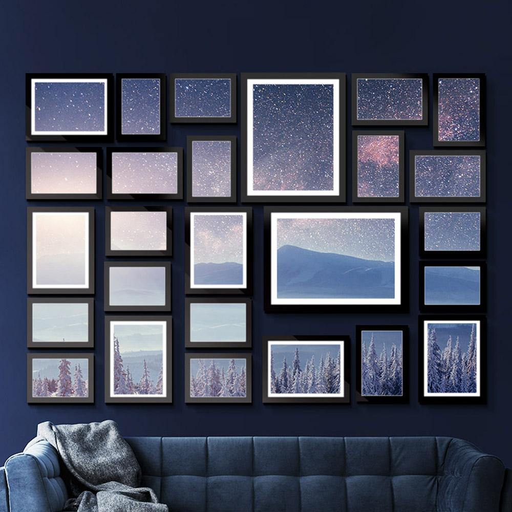 26 PCS Picture Photo Frame Wall Set Home Decor Present Gift Black - Oceania Mart