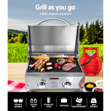 Load image into Gallery viewer, Grillz Portable Gas BBQ LPG Oven Camping Cooker Grill 2 Burners Stove Outdoor
