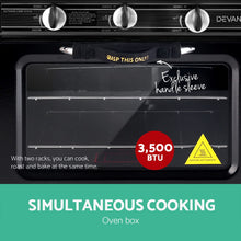Load image into Gallery viewer, Devanti 3 Burner Portable Oven - Black &amp; Yellow
