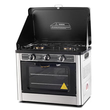 Load image into Gallery viewer, Devanti 3 Burner Portable Oven - Silver &amp; Black
