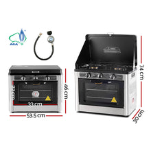 Load image into Gallery viewer, Devanti 3 Burner Portable Oven - Silver &amp; Black
