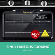 Load image into Gallery viewer, Devanti 3 Burner Portable Oven - Silver &amp; Black
