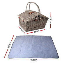 Load image into Gallery viewer, Alfresco Deluxe 4 Person Picnic Basket Baskets Outdoor Insulated Blanket - Oceania Mart
