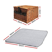 Load image into Gallery viewer, Alfresco 2 Person Picnic Basket Baskets Deluxe Outdoor Corporate Blanket Park - Oceania Mart

