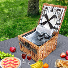Load image into Gallery viewer, Alfresco 2 Person Picnic Basket Baskets Deluxe Outdoor Corporate Blanket Park - Oceania Mart
