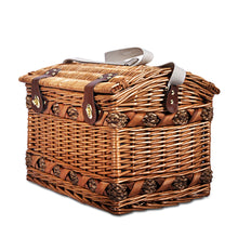 Load image into Gallery viewer, Alfresco 4 Person Picnic Basket Baskets Deluxe Outdoor Corporate Blanket Park - Oceania Mart
