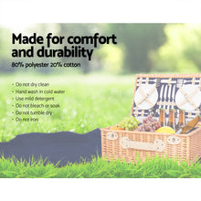 Load image into Gallery viewer, Alfresco 4 Person Picnic Basket Baskets Blue Deluxe Outdoor Corporate Blanket Park - Oceania Mart
