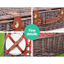 Load image into Gallery viewer, Alfresco 4 Person Picnic Basket Baskets Red Handle Outdoor Corporate Blanket Park - Oceania Mart
