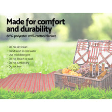 Load image into Gallery viewer, Alfresco 4 Person Picnic Basket Baskets Red Handle Outdoor Corporate Blanket Park - Oceania Mart
