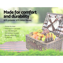 Load image into Gallery viewer, Alfresco 4 Person Picnic Basket Baskets Deluxe Outdoor Corporate Gift Blanket - Oceania Mart
