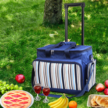 Load image into Gallery viewer, Alfresco 6 Person Picnic Bag Trolley Set - Blue - Oceania Mart
