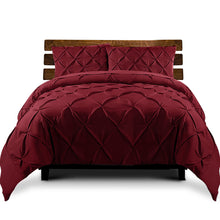 Load image into Gallery viewer, Giselle Luxury Classic Bed Duvet Doona Quilt Cover Set Hotel King Burgundy Red
