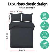 Load image into Gallery viewer, Giselle Bedding King Size Classic Quilt Cover Set - Black
