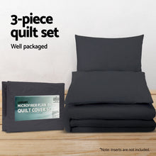 Load image into Gallery viewer, Giselle Bedding Queen Size Classic Quilt Cover Set - Black
